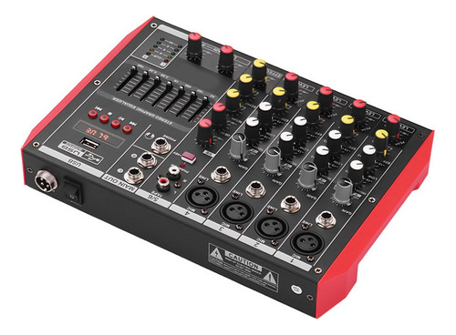 Mesa De Mezclas Para Live Mixer Portátil D6 Bt 6 Canales