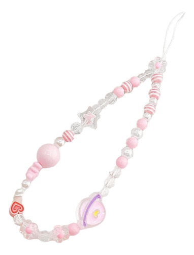 5 Pulseira De Miçangas Para Celular, Pingente Para Rosa