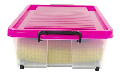 Imagen 4 de 9 de 6 Cajas Plásticas Paris Bajo Cama Con Ruedas 25 Lts