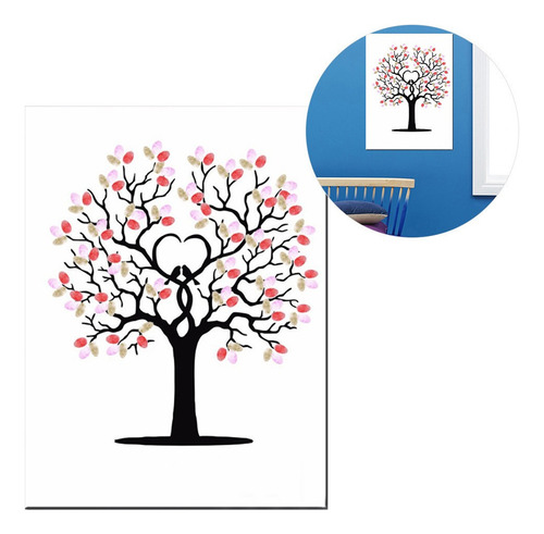 . Árbol De Pintura De Huellas Dactilares Con Firma De