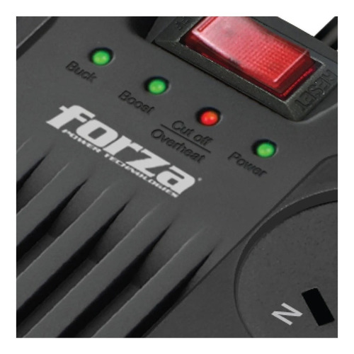 Estabilizador de tensión Forza FVR 1200VA Series FVR-1202A 1200VA entrada y salida de 220V CA negro