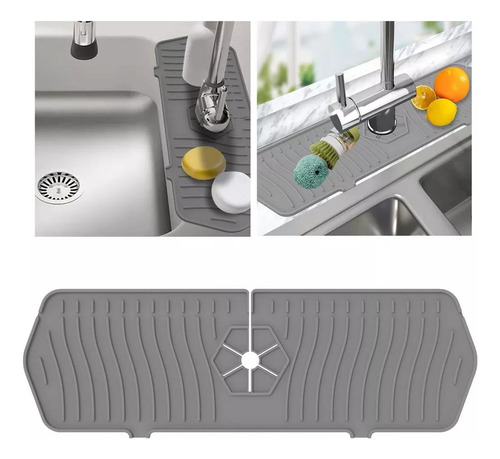 . Alfombrilla Para Grifo De Fregadero Protector Para Gris
