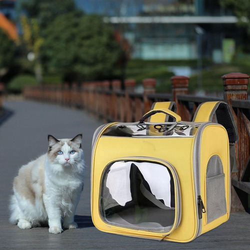Mochila Transportadora Para Gatos, Bolsa De Amarillo