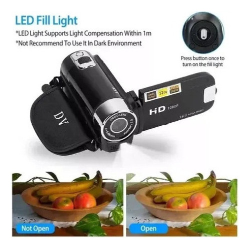 Presente Para Crianças Com Câmera De Vídeo Digital Hd 1080p Cor Preto