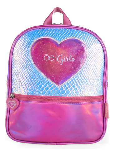 Mochila Chica Cloe Girls Corazón Para Niña Look Iridiscente Color Rosa