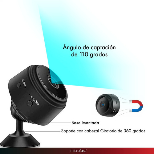 Imagen 6 de 10 de Mini Cámara Oculta Espía Wifi Vista En App Batería Micrófono