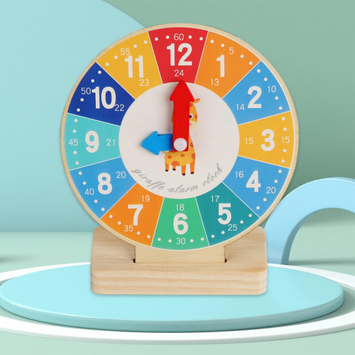 Niños Enseñanza Relojes Reloj De Madera Juguete