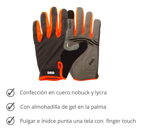 Guantes Ciclismo Hombre Dribbling Fit Risk Cortos