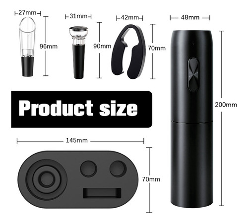 Juego De Abrebotellas Eléctrico Con Base De Carga, Corcho Au