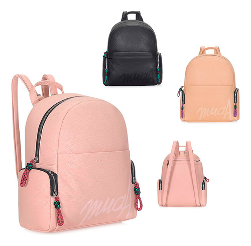 Mochila Muaa 17659 Color Nude Diseño De La Tela Liso