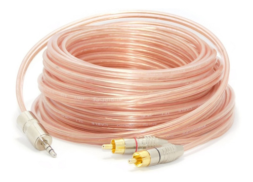 Imagen 1 de 4 de Cable O.f.c. Mini Plug Estéreo A Dos Rca Macho 5 Mts