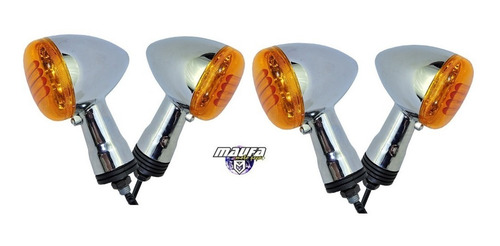 Pisca Seta Intruder 125/250 Cromado Kit 4 Pcs C/ Lampadas