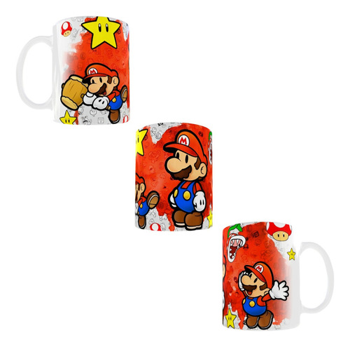 Taza Nueva Con Caja Mario Bros Videojuego Paper Mario