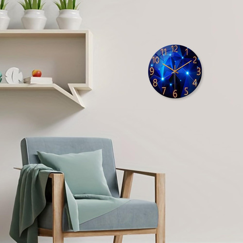 Reloj De Pared Azul Constante Para La Decoración De La Sala