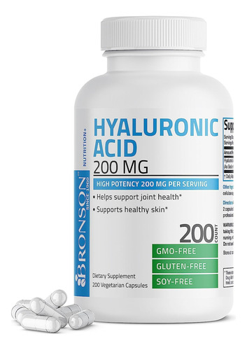 Ácido Hialurónico 200 Mg, 200 Capsulas