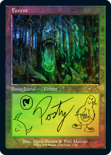 Cartas Magic Forest (#1194) (old Frame) (foil) (post Malone)