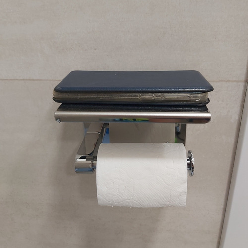 Portarrollos De Acero Inoxidable Sus 304 Con Estante Para Te
