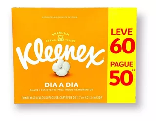 Papel Lenço Descartavel Kleenex Toque De Algodão - 60un