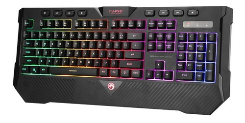 Teclado Gaming Marvo K656 Membrana Iluminación Latentación Color del teclado Negro