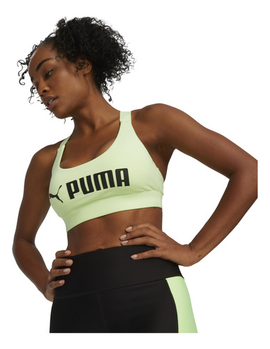 Top Puma Mid Impact Mujer Training Verde
