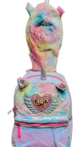Kit Mochila Primaria Unicornio Con Luz + Lonchera Lapicera