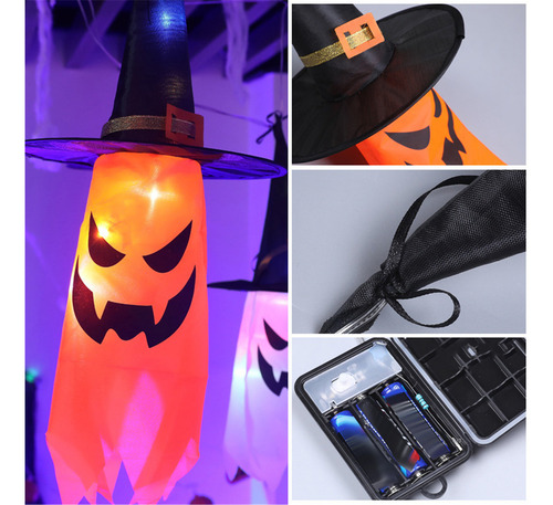 Guirnalda De Luces Led O Con Forma De Sombrero De Bruja Para