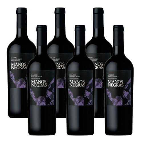 Vino Manos Negras Malbec Stone Soil Caja X 6 Un - Enotek -