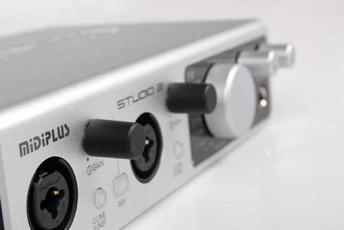 Interfaz De Audio Usb Studio Para Grabación Profesional Plateado
