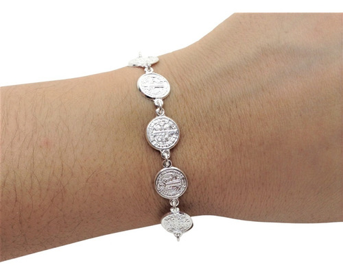 Pulsera De San Benito Troquelada (deperlá Plata)