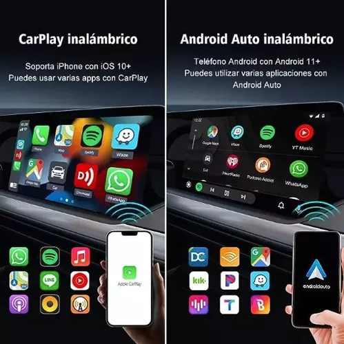 Android Auto CarPlay Inalambrico, Adaptador CarPlay y Android Auto