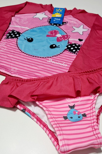 Imagem 8 de 8 de Biquini Infantil E Blusa Uv Proteção Solar Menina Prsonagens