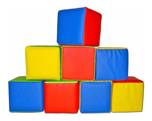 Set De 8x Cubos Apilables 20 X 20 X 20 Cm - Psicomotricidad