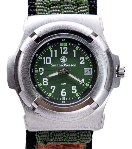 Reloj Hombre Smith & Wesson Sww-11-od Cuarzo Pulso Verde En 