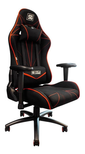 Imagen 2 de 4 de Silla de escritorio Vorago CGC-500 gamer ergonómica negra y roja con tapizado de tela