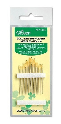 16 Agujas Para Bordar Ojo Dorado Clover