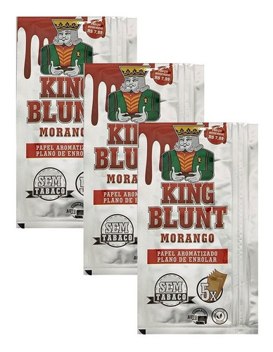 Kit Pack Seda King Blunt Morango Com 3