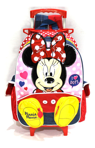 Mochila Infantil Minnie 18y Bolsos Pezinho Rodinha G Sestini