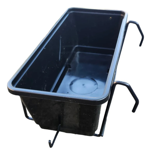 Soporte Maceta Jardinera Reja 55 Cm Hierro Plastificado Negro Jardinera