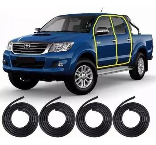 Kit 4 Borrachas Vedação Porta Hilux Mod Original 2005 Á 2014