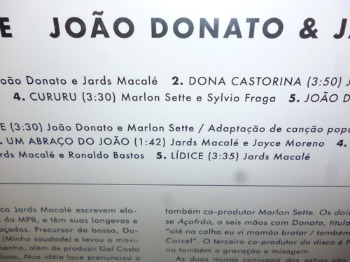 Lp João Donato & Jards Macalé - Síntese Do Lance Capa Dupla