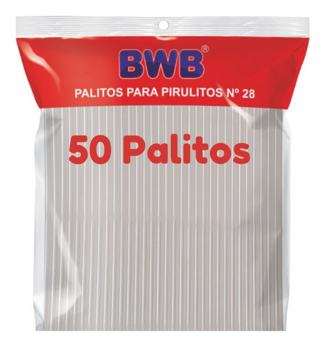 Kit 50 Palito De Pirulito Transparente 28cm Bwb Embalagens