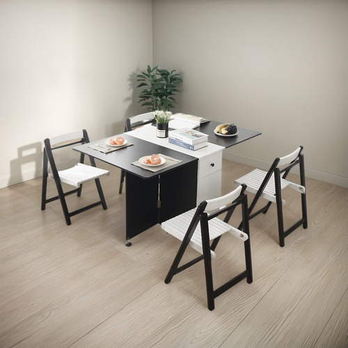 Mesa Comedor Plegable + 4 Sillas Plegables