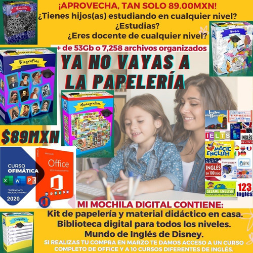 Biblioteca Digital Y Super Kit De Papelería Online: +de 53gb