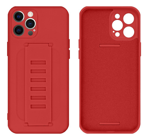 Capa Compatível Com iPhone 12 Pro Max Com Suporte De Mãos Cor Vermelho