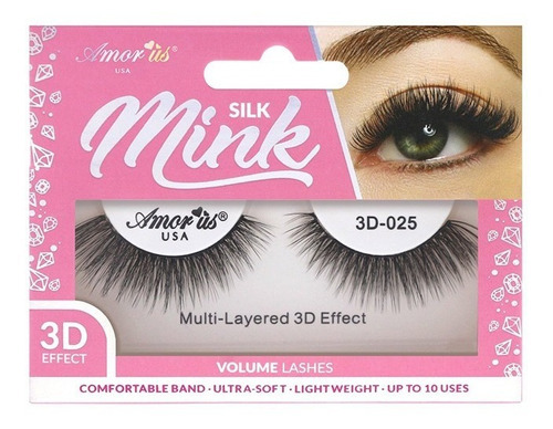 Pestañas Postizas Silk Mink Amor Us 3d