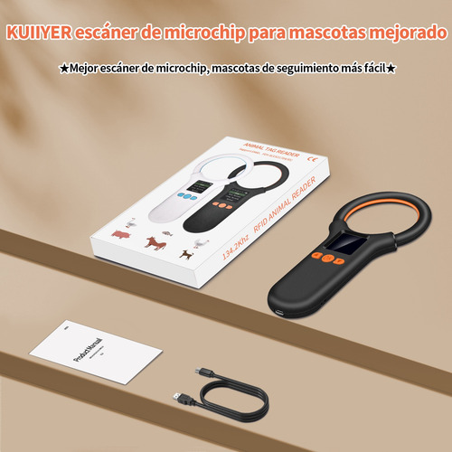 Lcd Recargable Escáner De Microchips Para Mascotas Kuiiyer