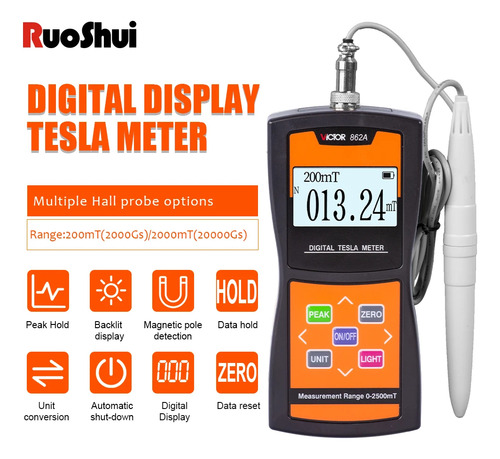 Goyojo Medidor Digital Tesla Gauss Medidor De Alta Precisión
