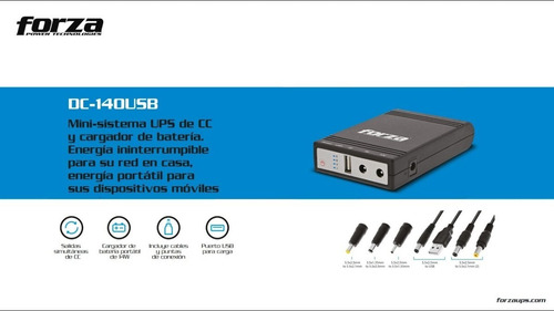 Fuente De Alimentación Power Bank Forza Ups Cargador Dc 14w