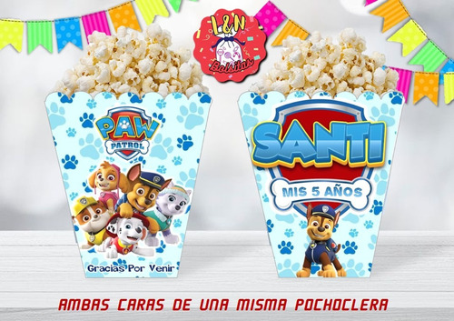 Cajitas Pochocleras Personalizadas, Pack X45 Paw Patrol Nene