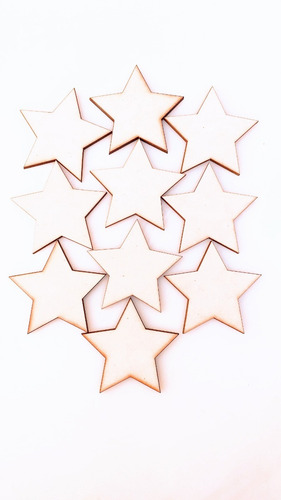 Imagen 5 de 6 de Kit Estrellas X 50u - 8cm - Mdf / Fibrofacil
